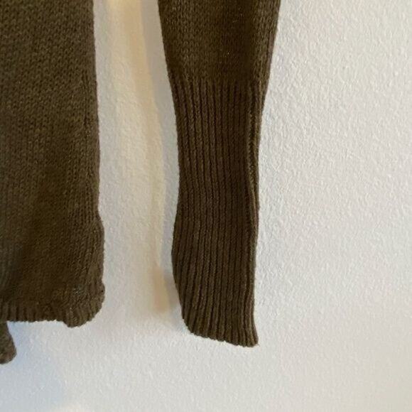 Angel of The North Small Cascade Cardigan Long Sleeve Army Green Anthropologie - Picture 4 of 7